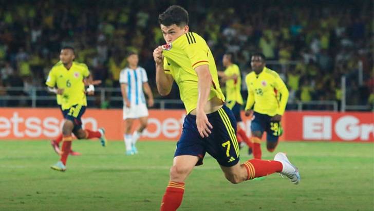 Colombia venció 1-0 a Argentina en Cali y la eliminó del Sudamericano Sub-20