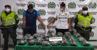 Arrestados 2 hombres por movilizar 13.950 gramos de marihuana