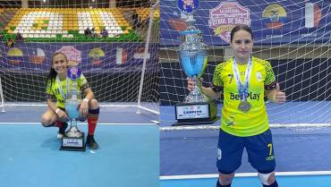 Yurani Marcela y Laura Viviana, las quindianas campeonas en el mundial de fútbol de salón