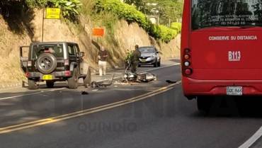Motociclista resultó lesionado tras accidente de tránsito en La Tebaida